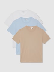 Neutro - Pack de 3 camisetas de punto de algodón con cuello redondo Bless de Reiss - Imagen 1 de 5