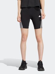 adidas Black Sportswear Future Icons 3 Stripes Bike Shorts - Image 1 of 6