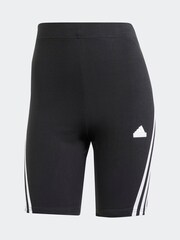 adidas Black Sportswear Future Icons 3 Stripes Bike Shorts - Image 6 of 6