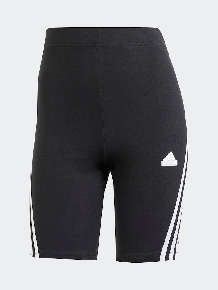 adidas Black Sportswear Future Icons 3 Stripes Bike Shorts - Image 6 of 6
