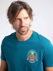 Azul mar - Camiseta con estampado trasero de detector de cerveza Weird Fish - Imagen 2 de 4