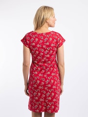 Weird Fish Red Tallahassee Cotton Printed Jersey Dress - Image 3 of 7