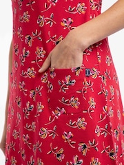Weird Fish Red Tallahassee Cotton Printed Jersey Dress - Image 5 of 7