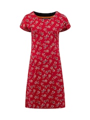 Weird Fish Red Tallahassee Cotton Printed Jersey Dress - Image 6 of 7