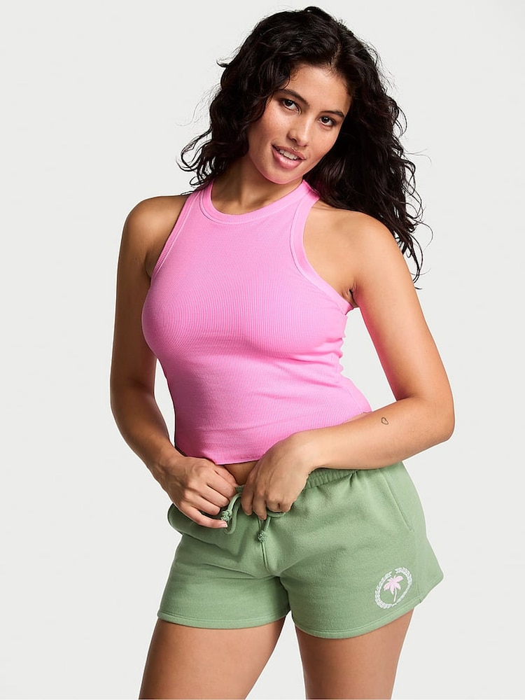 Victoria's Secret PINK Lola Pink High Neck Shrunken Rib Tank Top - Image 1 of 2