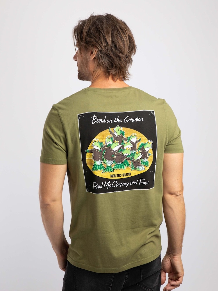 Weird Fish Green Band On The Grunion Back Print Artist T-Shirt - Image 2 of 6 Weird Fish Green Band On The Grunion Back Print Artist T-Shirt - Image 2 of 6