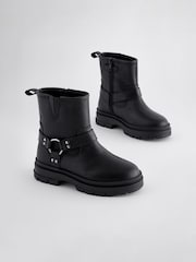 Black Leather Biker Boots - Image 1 of 5