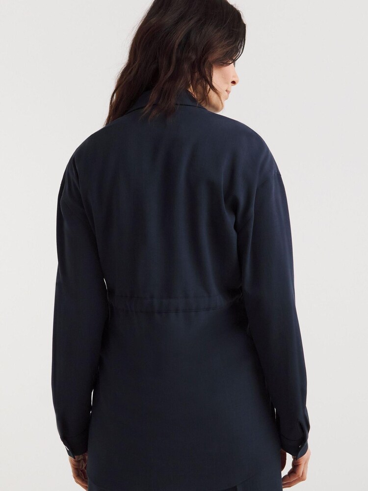 JD Williams Blue Tie Waist Shacket - Image 2 of 5