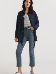 JD Williams Blue Tie Waist Shacket - Image 4 of 5