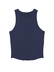 Victoria's Secret PINK Midnight Navy Blue High Neck Shrunken Rib Tank Top - Image 4 of 4