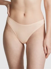 Victoria's Secret PINK Marzipan Nude Thong Cotton Knickers - Image 1 of 3