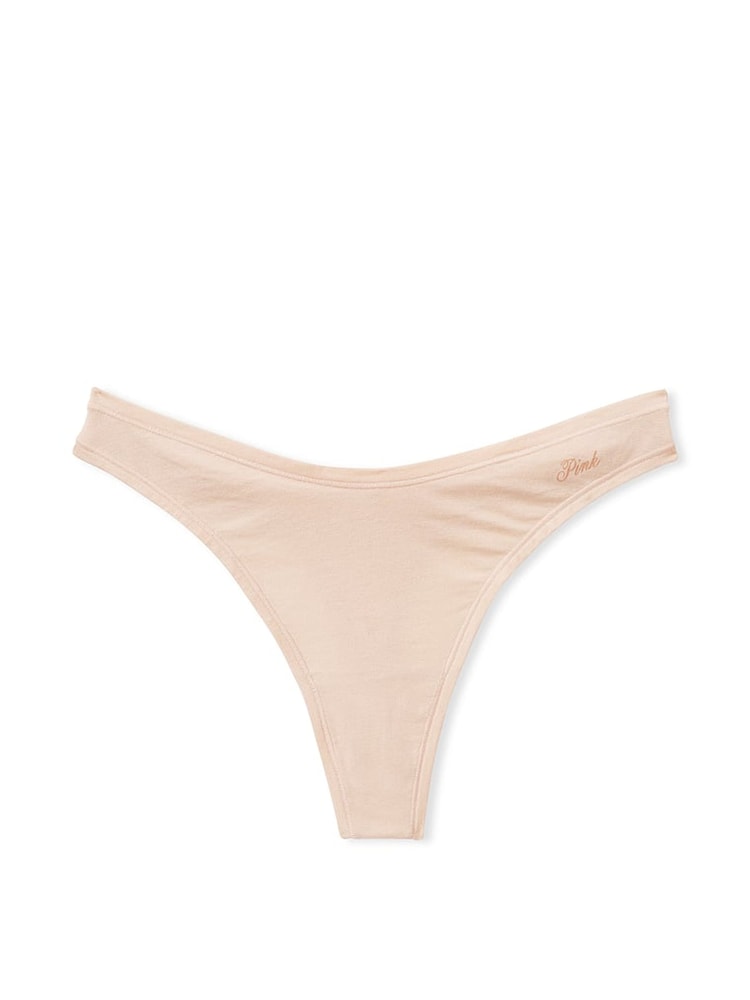 Victoria's Secret PINK Marzipan Nude Thong Cotton Knickers - Image 3 of 3