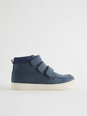 Navy Blue Standard Fit (F) 3 Strap Touch Fastening Smart Ankle Boots - Image 2 of 5