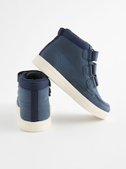 Navy Blue Standard Fit (F) 3 Strap Touch Fastening Smart Ankle Boots - Image 3 of 5