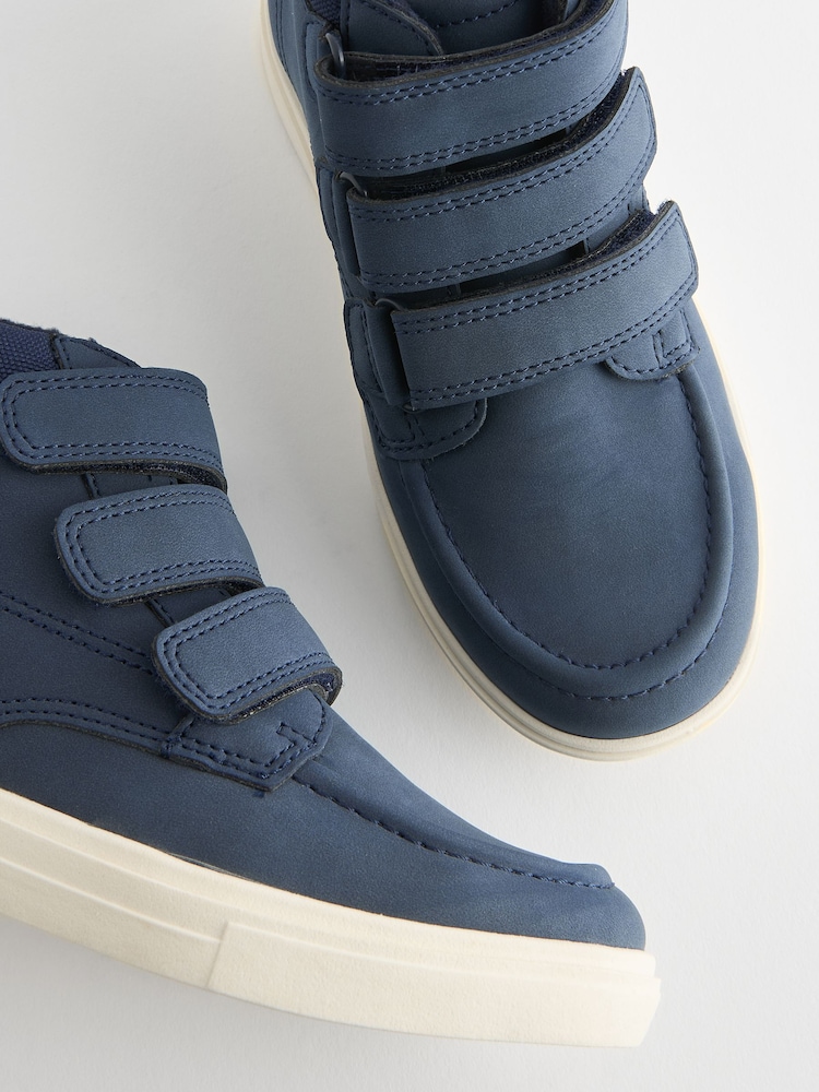 Navy Blue Standard Fit (F) 3 Strap Touch Fastening Smart Ankle Boots - Image 5 of 5