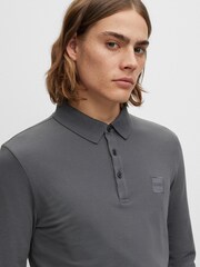 BOSS Charcoal Grey Passerby Polo Shirt - Image 3 of 5