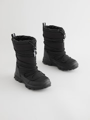 Black Waterproof Bungee Cord Snow Boots - Image 1 of 6