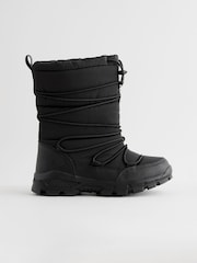 Black Waterproof Bungee Cord Snow Boots - Image 2 of 6