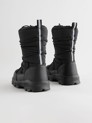 Black Waterproof Bungee Cord Snow Boots - Image 3 of 6