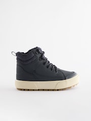 Navy Warm Lined High Top Boots - Image 2 of 5