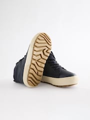 Navy Warm Lined High Top Boots - Image 3 of 5