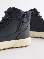 Navy Warm Lined High Top Boots - Image 4 of 5