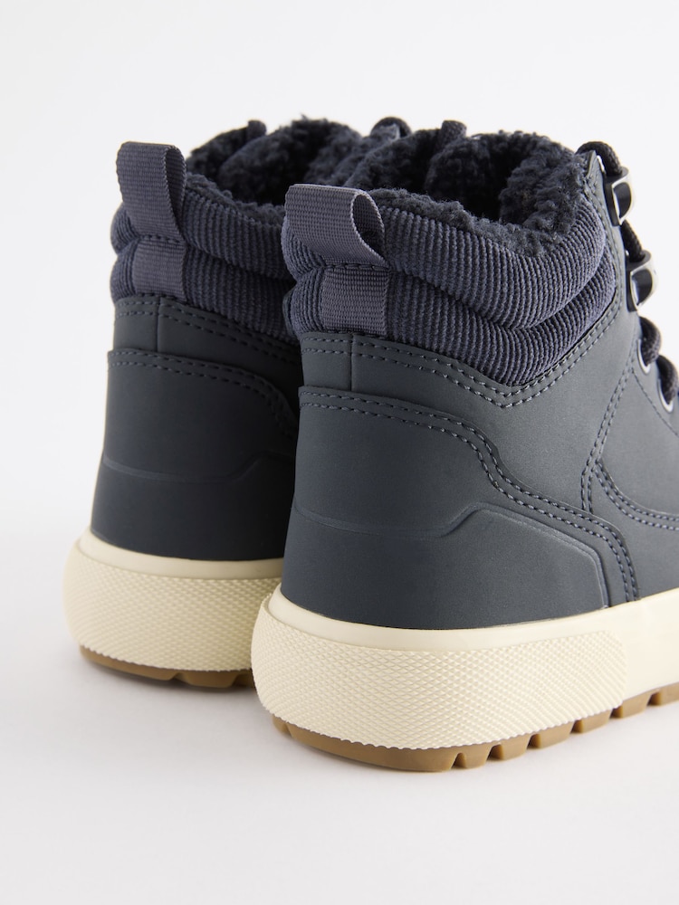 Navy Warm Lined High Top Boots - Image 5 of 5