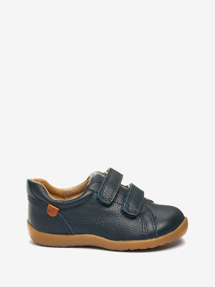 Navy Little Luxe™ Leather Shoes - Image 1 of 4 Navy Little Luxe™ Leather Shoes - Image 1 of 4