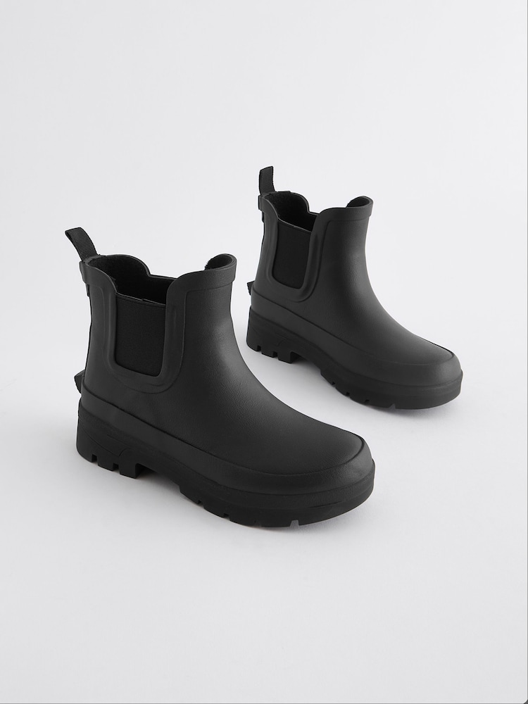 Black Chelsea Ankle Welly Boots - Image 1 of 5