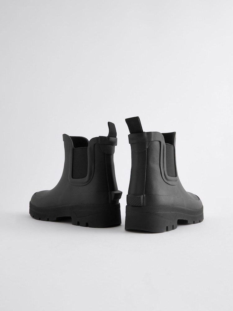 Black Chelsea Ankle Welly Boots - Image 3 of 5