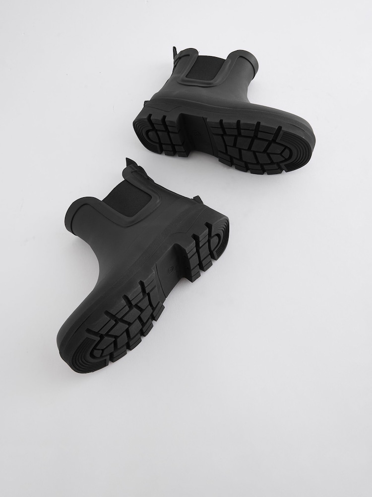 Black Chelsea Ankle Welly Boots - Image 4 of 5