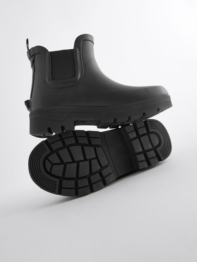 Black Chelsea Ankle Welly Boots - Image 5 of 5