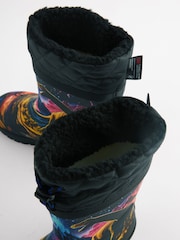 Black Multi Dinosaur Print Cuff Wellies - Image 5 of 5