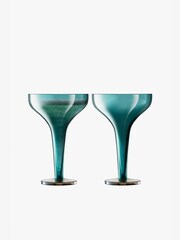 LSA International Set of 2 Green Epoque Champagne Saucer pairs - Image 2 of 3