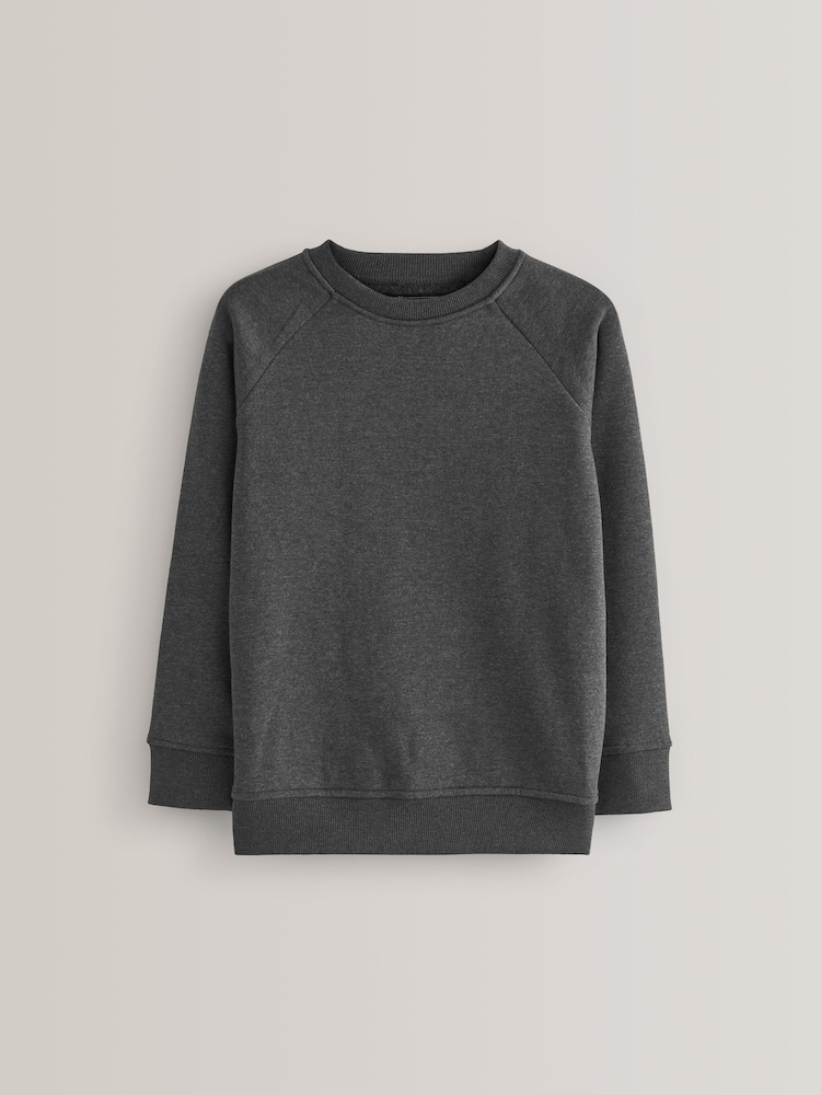 Charcoal 1 Pack Crew Neck School Sweater (3-16yrs) - Image 1 of 5