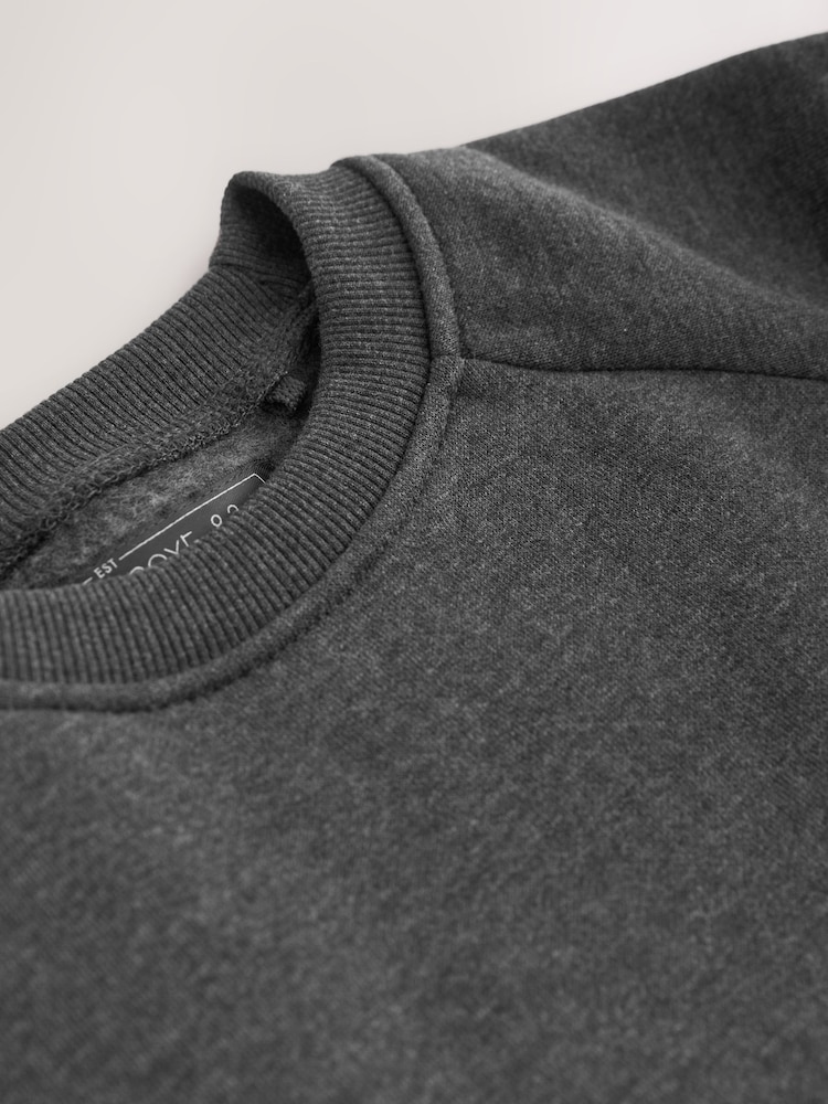 Charcoal Crew Neck School Sweater (3-16yrs) - Image 3 of 5