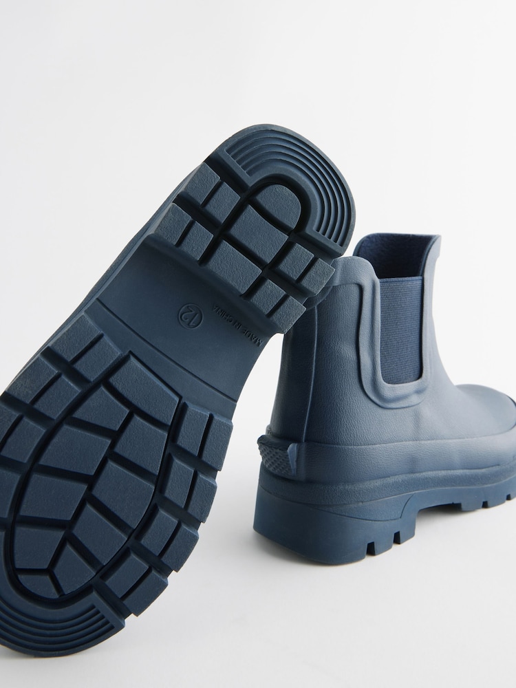 Navy Blue Chelsea Ankle Welly Boots - Image 4 of 6