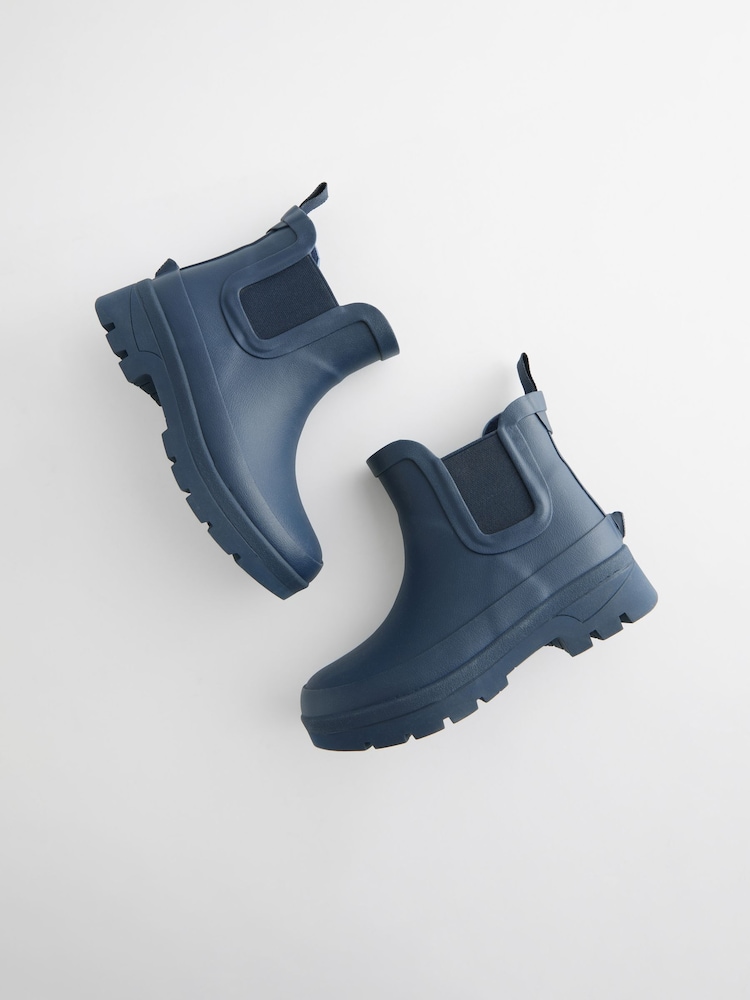 Navy Blue Chelsea Ankle Welly Boots - Image 6 of 6