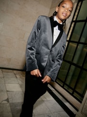 Grey Velvet Blazer (3-16yrs) - Image 1 of 9