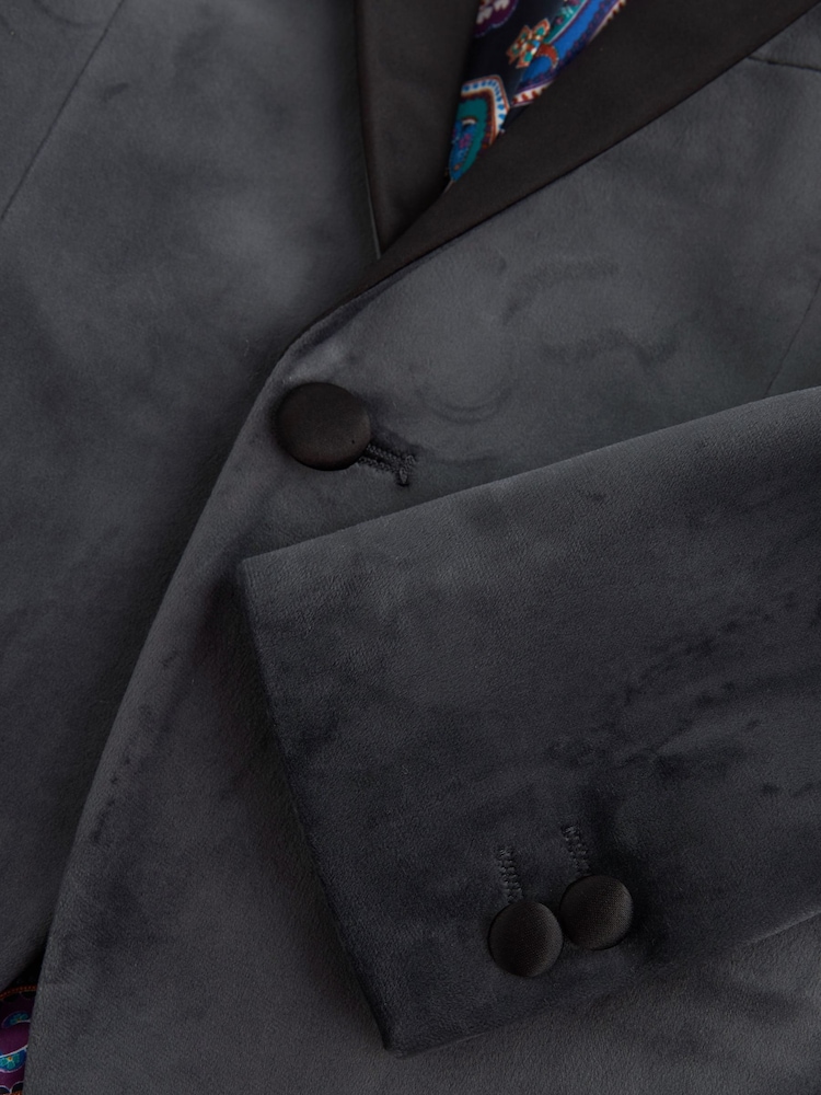 Grey Velvet Blazer (3-16yrs) - Image 9 of 9