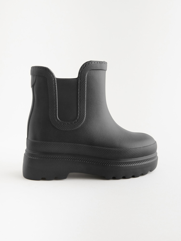 Schwarz - Leichte Gummistiefel mit Knöchelriemen - Bild 2 von 5 Schwarz - Leichte Gummistiefel mit Knöchelriemen - Bild 2 von 5