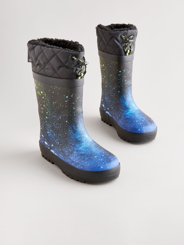 Blue Galaxy Print Cuff Wellies - Image 1 of 6