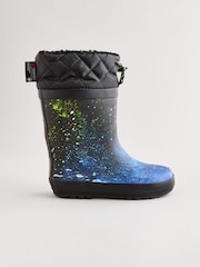 Blue Galaxy Print Cuff Wellies - Image 2 of 6