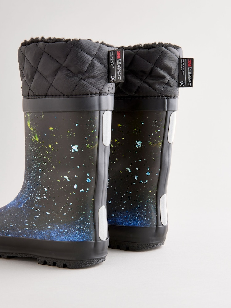 Blue Galaxy Print Cuff Wellies - Image 4 of 6