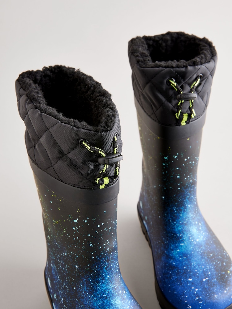 Blue Galaxy Print Cuff Wellies - Image 5 of 6