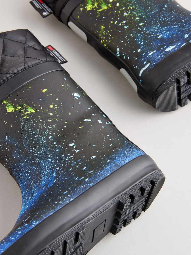 Blue Galaxy Print Cuff Wellies - Image 6 of 6