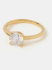 Accessorize Gold Plated 14ct Solitaire Ring - Image 2 of 2