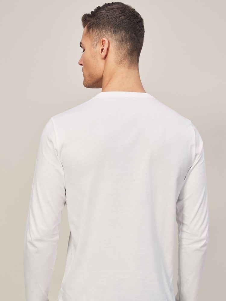 Polo Ralph Lauren Off White Logo Long Sleeve Cotton T-Shirt - Image 2 of 6
