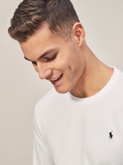 Polo Ralph Lauren Off White Logo Long Sleeve Cotton T-Shirt - Image 4 of 6