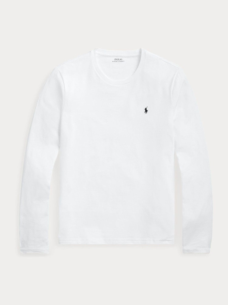 Polo Ralph Lauren Off White Logo Long Sleeve Cotton T-Shirt - Image 6 of 6